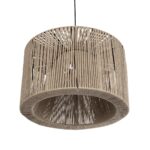 GLOBOSTAR® ZYLINDER 205-0022 Boho Κρεμαστό Φωτιστικό Οροφής με Ντουί 1 x E27 AC 220-240V IP20 - Μπεζ - M50 x Π50 x Υ32cm - Image 6