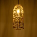 GLOBOSTAR® NETI 205-0024 Boho Κρεμαστό Φωτιστικό Οροφής με Ντουί 1 x E27 AC 220-240V IP20 - Μπεζ - M20 x Π20 x Υ49cm - Image 3