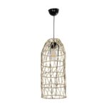 GLOBOSTAR® NETI 205-0024 Boho Κρεμαστό Φωτιστικό Οροφής με Ντουί 1 x E27 AC 220-240V IP20 - Μπεζ - M20 x Π20 x Υ49cm - Image 4