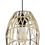 GLOBOSTAR® NETI 205-0024 Boho Κρεμαστό Φωτιστικό Οροφής με Ντουί 1 x E27 AC 220-240V IP20 - Μπεζ - M20 x Π20 x Υ49cm - Image 8