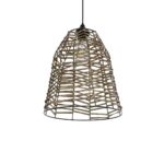 GLOBOSTAR® NETZ 205-0026 Boho Κρεμαστό Φωτιστικό Οροφής με Ντουί 1 x E27 AC 220-240V IP20 - Μπεζ - M30 x Π30 x Υ38cm