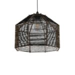 GLOBOSTAR® VORK 205-0027 Boho Κρεμαστό Φωτιστικό Οροφής με Ντουί 1 x E27 AC 220-240V IP20 - Μαύρο - M40 x Π40 x Υ36cm