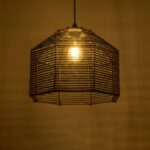 GLOBOSTAR® VORK 205-0027 Boho Κρεμαστό Φωτιστικό Οροφής με Ντουί 1 x E27 AC 220-240V IP20 - Μαύρο - M40 x Π40 x Υ36cm - Image 3