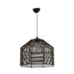 GLOBOSTAR® VORK 205-0027 Boho Κρεμαστό Φωτιστικό Οροφής με Ντουί 1 x E27 AC 220-240V IP20 - Μαύρο - M40 x Π40 x Υ36cm - Image 4