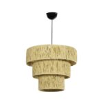 GLOBOSTAR® COROIN 205-0034 Boho Κρεμαστό Φωτιστικό Οροφής με Ντουί 1 x E27 AC 220-240V IP20 - Μπεζ - M40 x Π40 x Υ35cm - Image 4