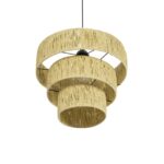 GLOBOSTAR® COROIN 205-0034 Boho Κρεμαστό Φωτιστικό Οροφής με Ντουί 1 x E27 AC 220-240V IP20 - Μπεζ - M40 x Π40 x Υ35cm - Image 6