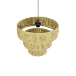 GLOBOSTAR® COROIN 205-0034 Boho Κρεμαστό Φωτιστικό Οροφής με Ντουί 1 x E27 AC 220-240V IP20 - Μπεζ - M40 x Π40 x Υ35cm - Image 7