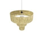 GLOBOSTAR® COROIN 205-0035 Boho Κρεμαστό Φωτιστικό Οροφής με Ντουί 1 x E27 AC 220-240V IP20 - Μπεζ - M70 x Π70 x Υ64cm - Image 7