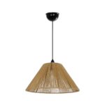 GLOBOSTAR® HATA  205-0036 Boho Κρεμαστό Φωτιστικό Οροφής με Ντουί 1 x E27 AC 220-240V IP20 - Μπεζ - M35 x Π35 x Υ21cm - Image 4