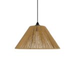 GLOBOSTAR® HATA  205-0036 Boho Κρεμαστό Φωτιστικό Οροφής με Ντουί 1 x E27 AC 220-240V IP20 - Μπεζ - M35 x Π35 x Υ21cm - Image 5