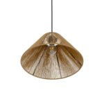 GLOBOSTAR® HATA  205-0036 Boho Κρεμαστό Φωτιστικό Οροφής με Ντουί 1 x E27 AC 220-240V IP20 - Μπεζ - M35 x Π35 x Υ21cm - Image 6