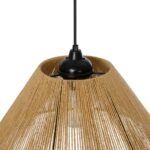 GLOBOSTAR® HATA  205-0036 Boho Κρεμαστό Φωτιστικό Οροφής με Ντουί 1 x E27 AC 220-240V IP20 - Μπεζ - M35 x Π35 x Υ21cm - Image 9