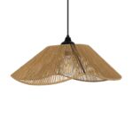 GLOBOSTAR® COURBE 205-0038 Boho Κρεμαστό Φωτιστικό Οροφής με Ντουί 1 x E27 AC 220-240V IP20 - Μπεζ - M40 x Π40 x Υ17cm - Image 5
