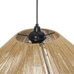 GLOBOSTAR® COURBE 205-0038 Boho Κρεμαστό Φωτιστικό Οροφής με Ντουί 1 x E27 AC 220-240V IP20 - Μπεζ - M40 x Π40 x Υ17cm - Image 9