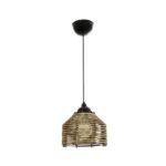GLOBOSTAR® JUTTO 205-0040 Boho Κρεμαστό Φωτιστικό Οροφής με Ντουί 1 x E27 AC 220-240V IP20 - Μπεζ - M20 x Π20 x Υ18cm - Image 4