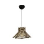 GLOBOSTAR® JUTTI 205-0042 Boho Κρεμαστό Φωτιστικό Οροφής με Ντουί 1 x E27 AC 220-240V IP20 - Μπεζ - M26 x Π26 x Υ15cm - Image 4