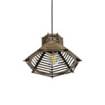 GLOBOSTAR® JUTTI 205-0042 Boho Κρεμαστό Φωτιστικό Οροφής με Ντουί 1 x E27 AC 220-240V IP20 - Μπεζ - M26 x Π26 x Υ15cm - Image 6