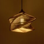 GLOBOSTAR® HUSLE 205-0043 Boho Κρεμαστό Φωτιστικό Οροφής με Ντουί 1 x E27 AC 220-240V IP20 - Μπεζ - M28 x Π28 x Υ19cm - Image 3