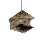 GLOBOSTAR® HUSLE 205-0043 Boho Κρεμαστό Φωτιστικό Οροφής με Ντουί 1 x E27 AC 220-240V IP20 - Μπεζ - M28 x Π28 x Υ19cm - Image 6