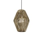 GLOBOSTAR® CASTILLO 205-0046 Boho Κρεμαστό Φωτιστικό Οροφής με Ντουί 1 x E27 AC 220-240V IP20 - Μπεζ - M26 x Π26 x Υ36cm
