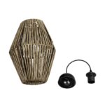 GLOBOSTAR® CASTILLO 205-0046 Boho Κρεμαστό Φωτιστικό Οροφής με Ντουί 1 x E27 AC 220-240V IP20 - Μπεζ - M26 x Π26 x Υ36cm - Image 12