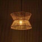 GLOBOSTAR® UPCONE 205-0055 Boho Κρεμαστό Φωτιστικό Οροφής με Ντουί 1 x E27 AC 220-240V IP20 - Μπεζ - M30 x Π30 x Υ21cm - Image 3