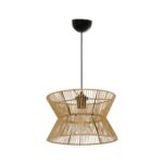 GLOBOSTAR® UPCONE 205-0055 Boho Κρεμαστό Φωτιστικό Οροφής με Ντουί 1 x E27 AC 220-240V IP20 - Μπεζ - M30 x Π30 x Υ21cm - Image 4