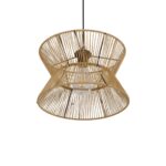 GLOBOSTAR® UPCONE 205-0055 Boho Κρεμαστό Φωτιστικό Οροφής με Ντουί 1 x E27 AC 220-240V IP20 - Μπεζ - M30 x Π30 x Υ21cm - Image 6