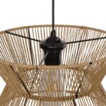 GLOBOSTAR® UPCONE 205-0055 Boho Κρεμαστό Φωτιστικό Οροφής με Ντουί 1 x E27 AC 220-240V IP20 - Μπεζ - M30 x Π30 x Υ21cm - Image 10