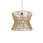 GLOBOSTAR® UPCONE 205-0056 Boho Κρεμαστό Φωτιστικό Οροφής με Ντουί 1 x E27 AC 220-240V IP20 - Μπεζ - M50 x Π50 x Υ43cm