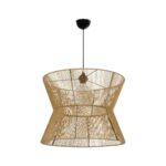 GLOBOSTAR® UPCONE 205-0056 Boho Κρεμαστό Φωτιστικό Οροφής με Ντουί 1 x E27 AC 220-240V IP20 - Μπεζ - M50 x Π50 x Υ43cm - Image 4