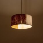 GLOBOSTAR® TAG 205-0059 Boho Κρεμαστό Φωτιστικό Οροφής με Ντουί 1 x E27 AC 220-240V IP20 - Λευκό & Καφέ - M30 x Π30 x Υ18cm - Image 3