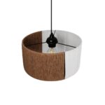 GLOBOSTAR® TAG 205-0059 Boho Κρεμαστό Φωτιστικό Οροφής με Ντουί 1 x E27 AC 220-240V IP20 - Λευκό & Καφέ - M30 x Π30 x Υ18cm - Image 7