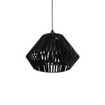 GLOBOSTAR® NUI 205-0061 Boho Κρεμαστό Φωτιστικό Οροφής με Ντουί 1 x E27 AC 220-240V IP20 - Μαύρο - M36 x Π36 x Υ27cm