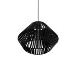 GLOBOSTAR® NUI 205-0061 Boho Κρεμαστό Φωτιστικό Οροφής με Ντουί 1 x E27 AC 220-240V IP20 - Μαύρο - M36 x Π36 x Υ27cm - Image 6