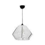 GLOBOSTAR® NUI 205-0063 Boho Κρεμαστό Φωτιστικό Οροφής με Ντουί 1 x E27 AC 220-240V IP20 - Λευκό - M36 x Π36 x Υ27cm - Image 4