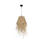 GLOBOSTAR® HERBE 205-0073 Boho Κρεμαστό Φωτιστικό Οροφής με Ντουί 1 x E27 AC 220-240V IP20 - Μπεζ - M30 x Π30 x Υ40cm - Image 4