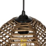 GLOBOSTAR® RIKTA 205-0077 Boho Κρεμαστό Φωτιστικό Οροφής με Ντουί 1 x E27 AC 220-240V IP20 - Μπεζ - M20 x Π20 x Υ30cm - Image 11