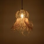 GLOBOSTAR® RIKTA 205-0077 Boho Κρεμαστό Φωτιστικό Οροφής με Ντουί 1 x E27 AC 220-240V IP20 - Μπεζ - M20 x Π20 x Υ30cm - Image 3