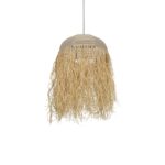 GLOBOSTAR® PLUVIA 205-0080 Boho Κρεμαστό Φωτιστικό Οροφής με Ντουί 1 x E27 AC 220-240V IP20 - Μπεζ - M50 x Π50 x Υ80cm