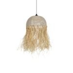 GLOBOSTAR® PLUVIA 205-0080 Boho Κρεμαστό Φωτιστικό Οροφής με Ντουί 1 x E27 AC 220-240V IP20 - Μπεζ - M50 x Π50 x Υ80cm - Image 5