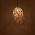 GLOBOSTAR® PLUVIA 205-0081 Boho Κρεμαστό Φωτιστικό Οροφής με Ντουί 1 x E27 AC 220-240V IP20 - Μπεζ - M40 x Π40 x Υ70cm - Image 3