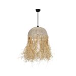 GLOBOSTAR® PLUVIA 205-0081 Boho Κρεμαστό Φωτιστικό Οροφής με Ντουί 1 x E27 AC 220-240V IP20 - Μπεζ - M40 x Π40 x Υ70cm - Image 4