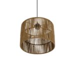 GLOBOSTAR® SAFA 205-0085 Boho Κρεμαστό Φωτιστικό Οροφής με Ντουί 1 x E27 AC 220-240V IP20 - Μπεζ - M30 x Π30 x Υ26cm - Image 6