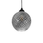 GLOBOSTAR® KEGEL 206-0003 Μοντέρνο Κρεμαστό Φωτιστικό Οροφής με Ντουί 1 x E27 AC 220-240V IP20 - Μαύρο Φιμέ - Μ20 x Π20 x Υ20cm