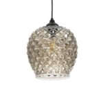 GLOBOSTAR® KEGEL 206-0006 Μοντέρνο Κρεμαστό Φωτιστικό Οροφής με Ντουί 1 x E27 AC 220-240V IP20 - Μαύρο Φιμέ - Μ19 x Π19 x Υ19cm