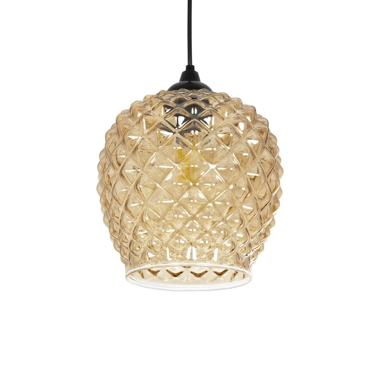 206_0007_0 GLOBOSTAR® KEGEL 206-0007 Μοντέρνο Κρεμαστό Φωτιστικό Οροφής με Ντουί 1 x E27 AC 220-240V IP20 - Μελί - Μ19 x Π19 x Υ19cm - Image 1