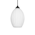 GLOBOSTAR® GURIA 206-0008 Μοντέρνο Κρεμαστό Φωτιστικό Οροφής με Ντουί 1 x E27 AC 220-240V IP20 - Λευκό - Μ19 x Π19 x Υ26cm