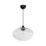 GLOBOSTAR® PERA 206-0009 Μοντέρνο Κρεμαστό Φωτιστικό Οροφής με Ντουί 1 x E27 AC 220-240V IP20 - Διάφανο - Μ30 x Π30 x Υ22cm - Image 4