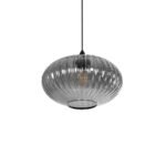 GLOBOSTAR® PERA 206-0010 Μοντέρνο Κρεμαστό Φωτιστικό Οροφής με Ντουί 1 x E27 AC 220-240V IP20 - Μαύρο Φιμέ - Μ30 x Π30 x Υ22cm